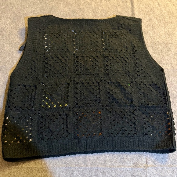 Retro 70s Crochet Granny Square Boho Vest Size Large - Picture 6 of 8